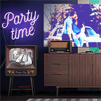 Photo effect - Retro style living room