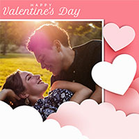 Photo effect - Papercut style Valentines Day card