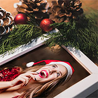 Photo effect - Christmas frame decorated with cones