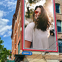 Photo effect - Billboard in front of blue sky