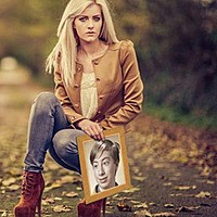 Photo effect - Mysterious girl in a park
