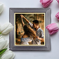 Photo effect - Photo frame and gentle tulips