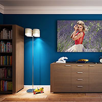 Photo effect - Picture on the blue wall
