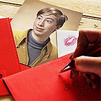 Photo effect - Postcard decorated with love