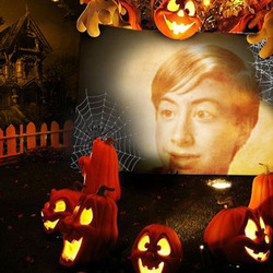 Photo effect - Among halloween pumpkins