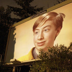 Photo effect - Billboard hidden in the trees