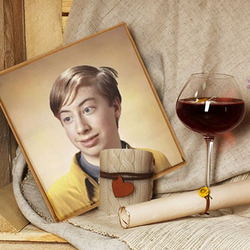 Photo effect - Glass of the good wine