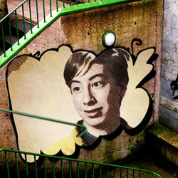 Photo effect - Bright graffiti on the wall