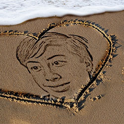 Photo effect - Heart drawn on the sand