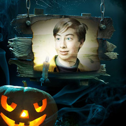 Photo effect - Horror of Halloween's pumpkin