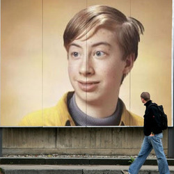 Photo effect - Attracted gaze of the man
