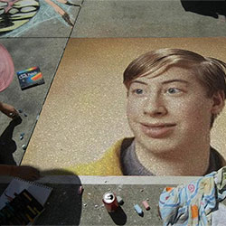 Photo effect - Realistic drawing on the road