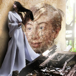 Photo effect - Mysterious girl in the ruins