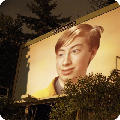 Photo effect - Billboard hidden in the trees