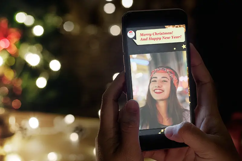 Photo effect - Christmas greeting message