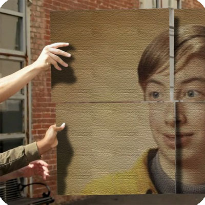 Photo effect - Hands hold a complex image