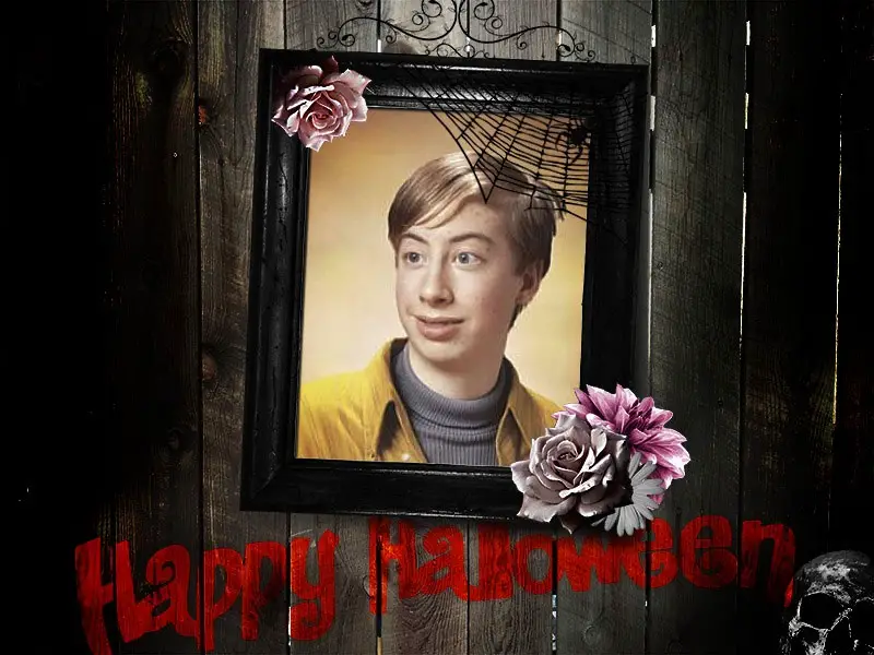 Photo effect - Halloween wooden photo frame
