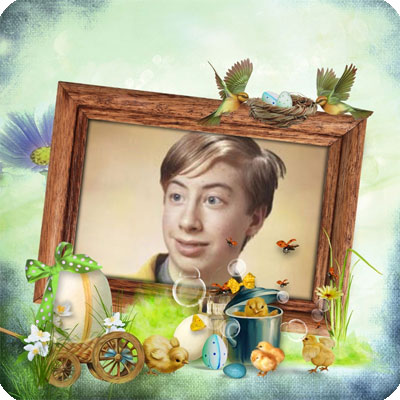 Photo effect - Happy Easter greetings card