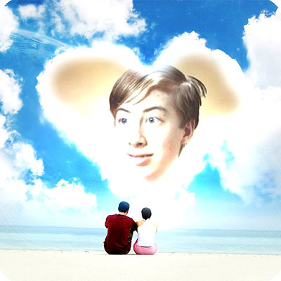Photo effect - Heart in the blue sky