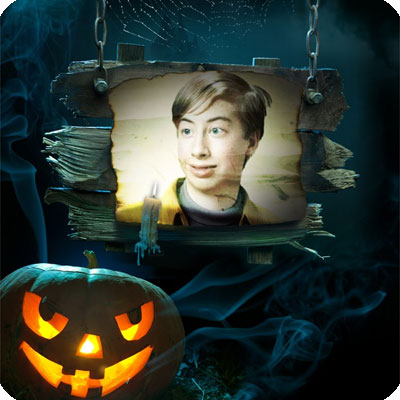 Photo effect - Horror of Halloween's pumpkin