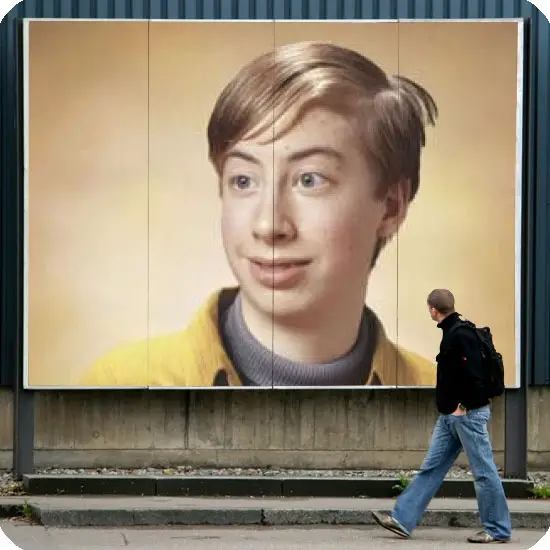 Photo effect - Attracted gaze of the man