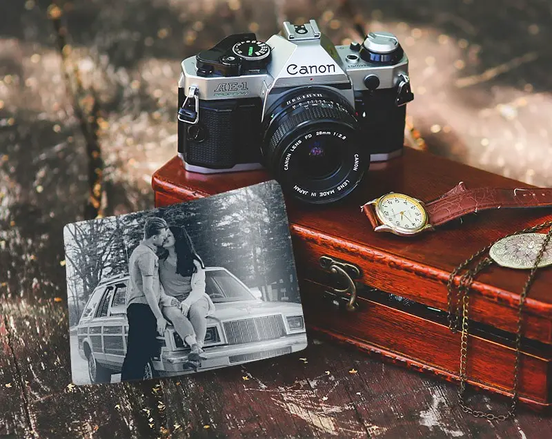 Photo effect - Old black and white photo