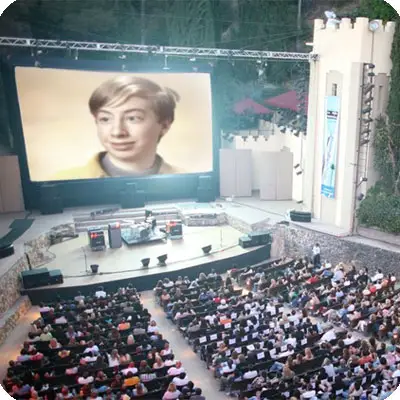 Photo effect - On the huge screen outdoor 
