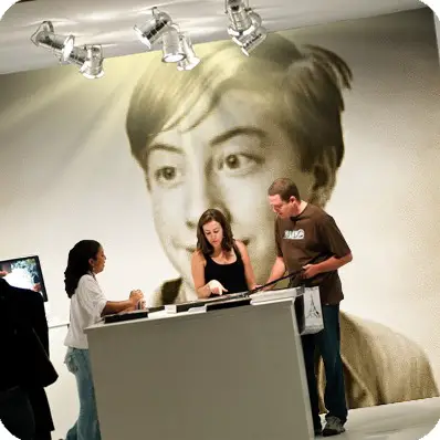 Photo effect - On the wall of the photo studio