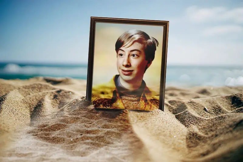 Photo effect - Photo frame on the beach