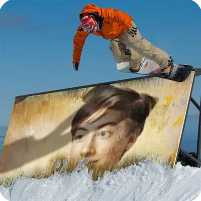 Photo effect - Time for real snowboarding